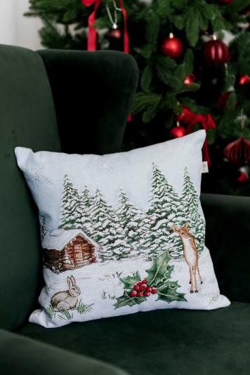 Новорічна декоративна подушка Squirrel Зайчатко з оленем