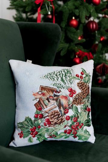 Новорічна декоративна подушка Squirrel Пташка