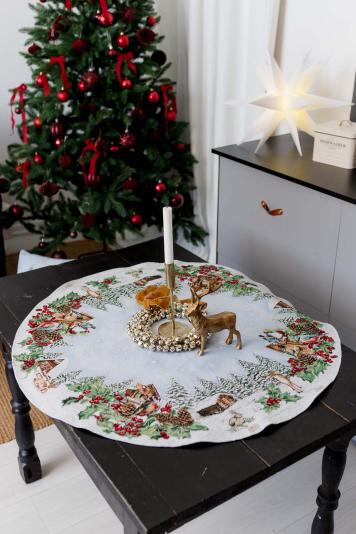 Наперон - скатертина гобеленова новорічна Squirrel