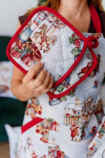 Новорічна гобеленова кухонна прихватка Carousel Новорічна гобеленова кухонна прихватка Carousel