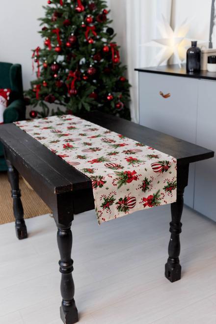 Новорічна доріжка на стіл Stripe Balls