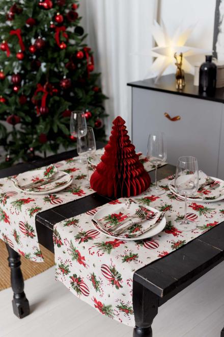 Новорічна доріжка на стіл Stripe Balls