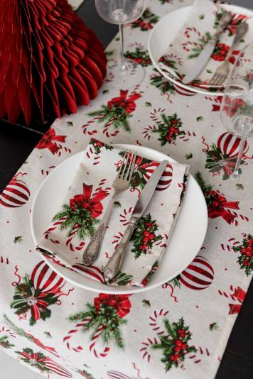 Новорічна серветка на стіл Stripe Balls