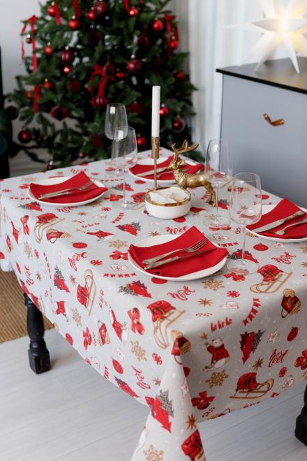 Новорічна скатертина на стіл NOEL