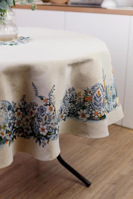 Великодня кругла скатертина на стіл Рrimavera