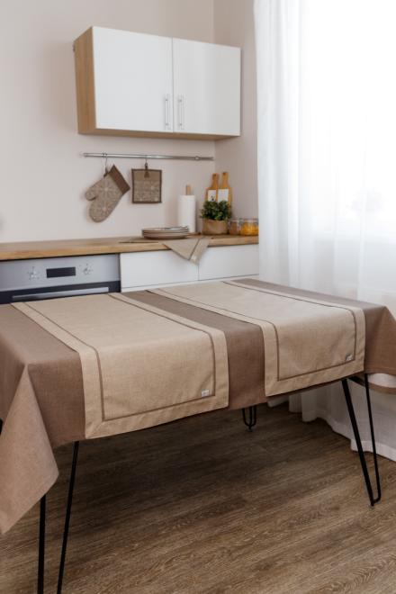 Доріжка на стіл з подвійним кантом Кориця Мокко