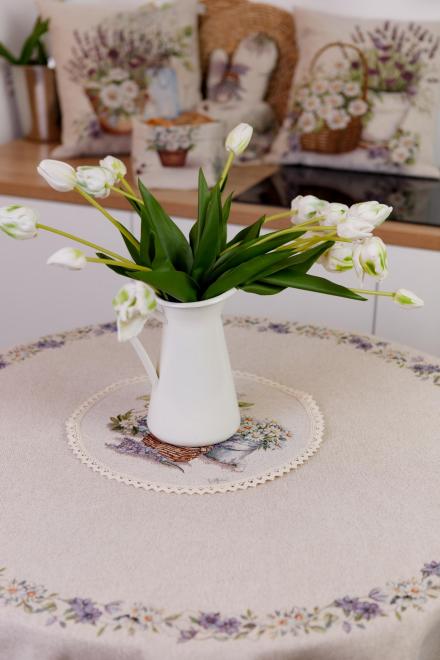 Кругла гобеленова скатертина на стіл Provence