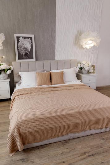 Плед вязаный Cotton бежевый