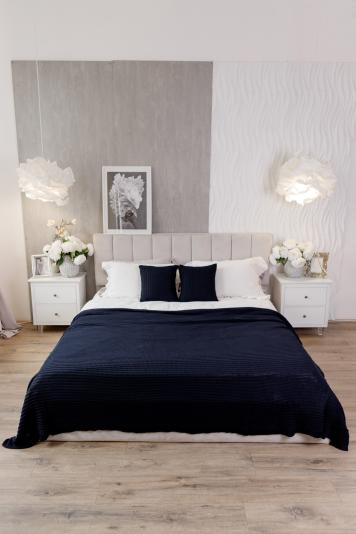 Плед вязаный Cotton синий