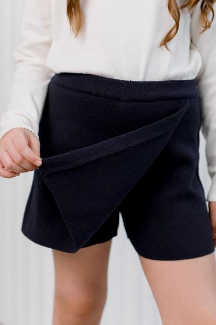 В'язані шорти-спідниця дитяча синя