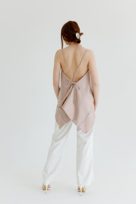 Топ з воланами тауп Fashion