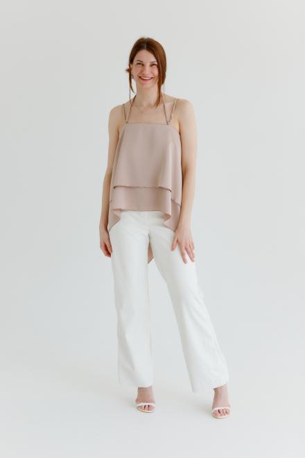 Топ з воланами тауп Fashion