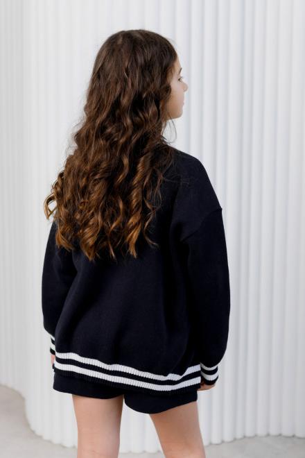 Дитячий кардиган зі смужкою синій