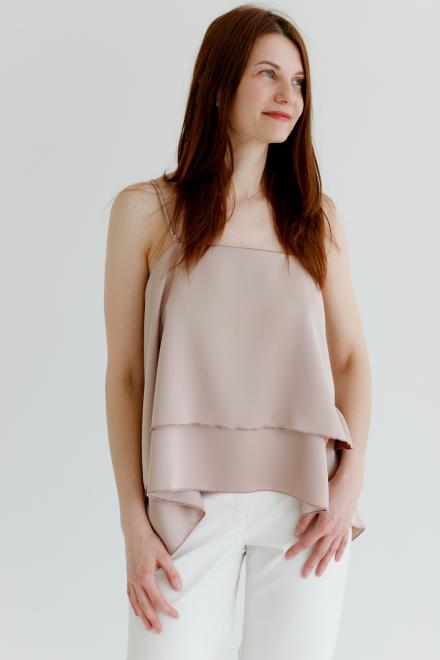 Топ з воланами тауп Fashion