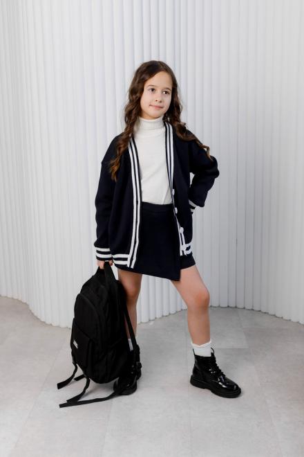 В'язані шорти-спідниця дитяча синя