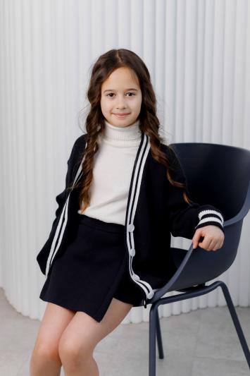 В'язані шорти-спідниця дитяча синя В'язані шорти-спідниця дитяча синя