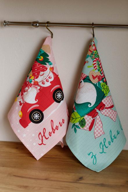 Новорічний вафельний рушник Гном