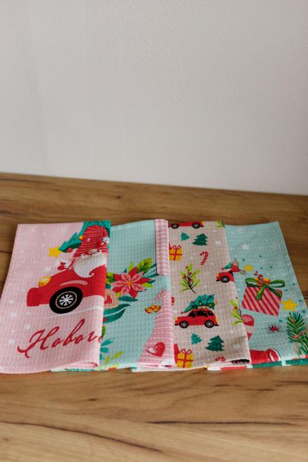 Новорічний вафельний рушник Санта