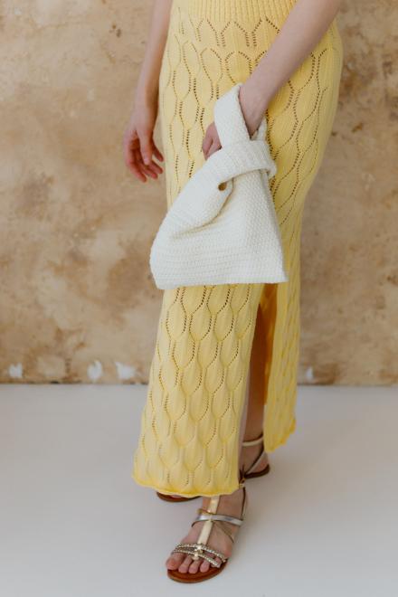 Ажурна літня сукня довга жовта