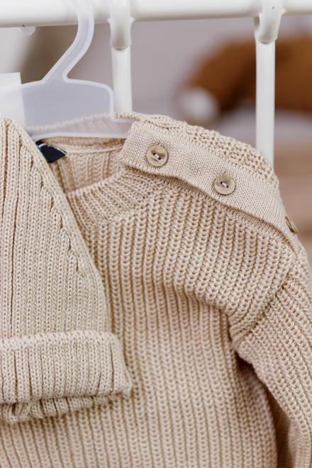 Набір для малюків з шапочкою Happy бежевий