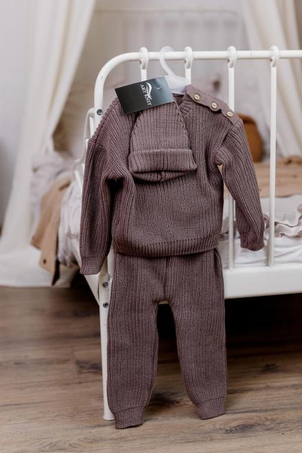 Набір для малюків з шапочкою Happy коричневий