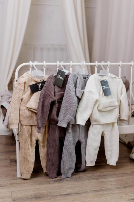 Набір для малюків з шапочкою Happy бежевий