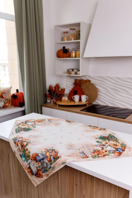 Гобеленова скатертина наперон Гарбузові гноми