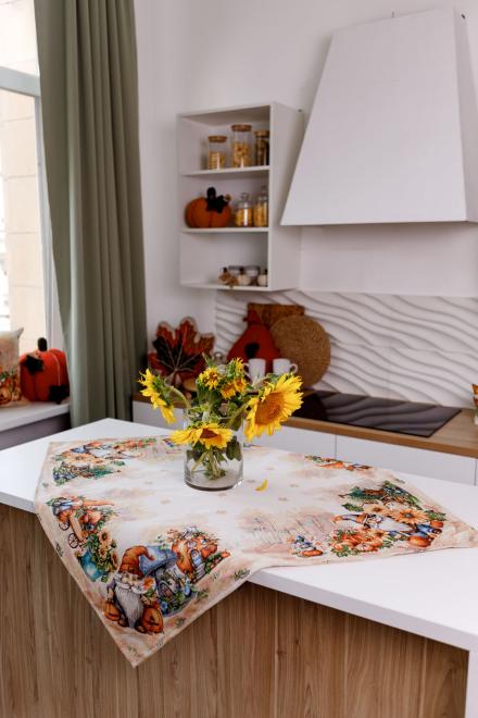 Гобеленова скатертина наперон Гарбузові гноми