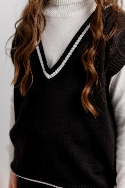 Дитяча жилетка чорна з білою смужкою