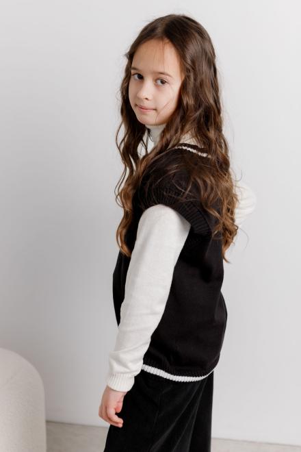 Дитяча жилетка чорна з білою смужкою