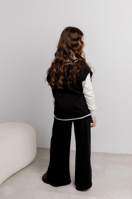 Дитяча жилетка чорна з білою смужкою