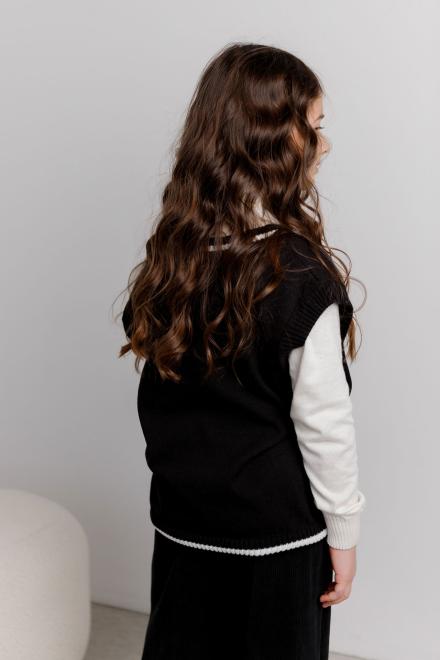 Дитяча жилетка чорна з білою смужкою