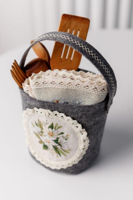Декоративний кошик з ручкою для дрібниць Provence