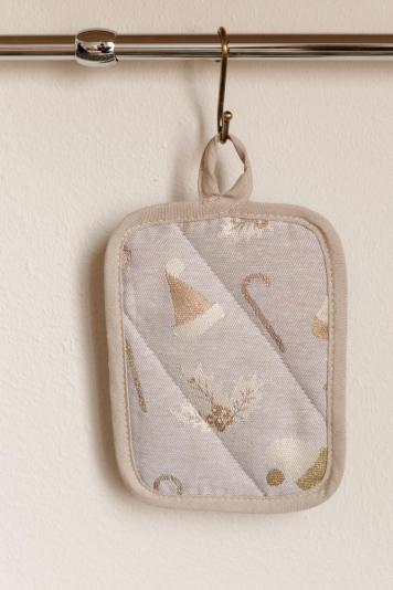 Новорічна прихватка Шапочки на бежевому Новорічна прихватка Шапочки на бежевому