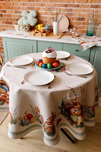 Великодня кругла скатертина на стіл Злагода