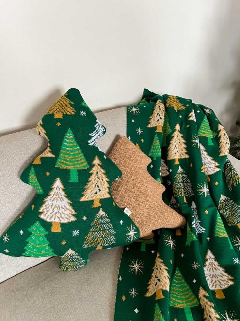 Декоративна подушка Ялинка зелена з малюнком