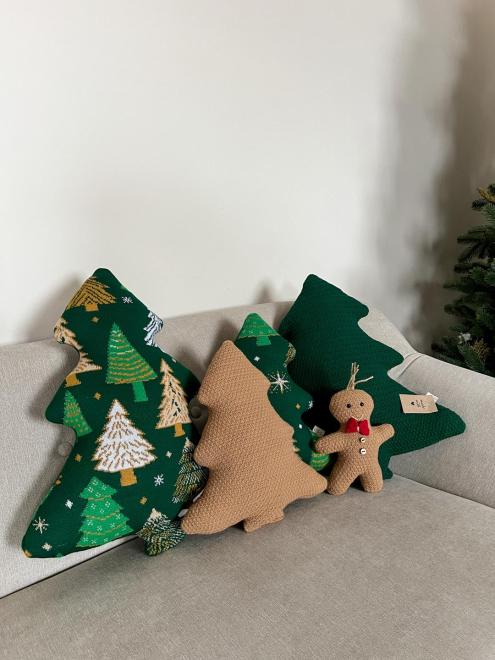 Декоративна подушка Ялинка зелена з малюнком