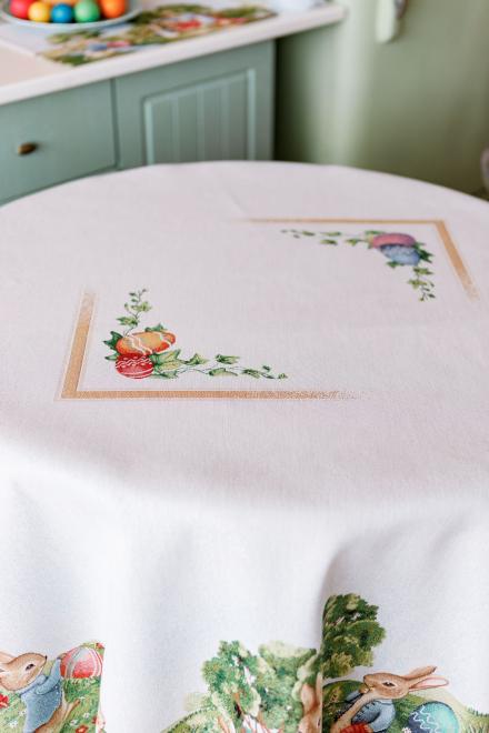 Кругла гобеленова скатертина на стіл Галявина