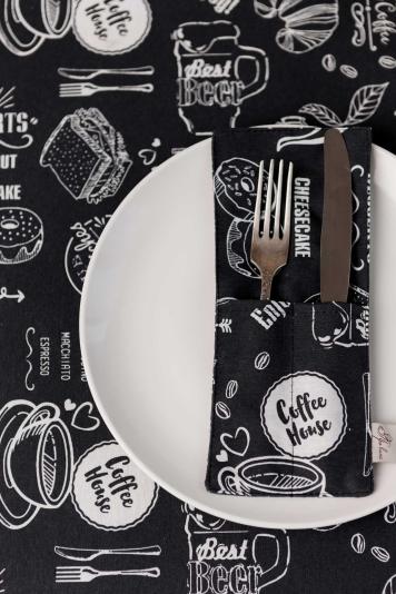 Чохол для столових приладів Breakfast black Чохол для столових приладів Breakfast black