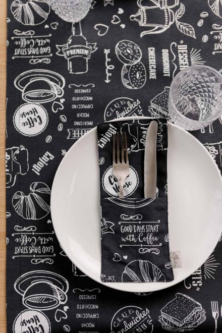 Чохол для столових приладів Breakfast black