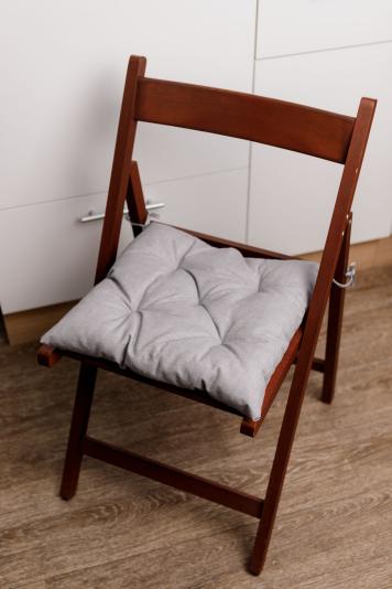 Подушка для стільця Листя сіра