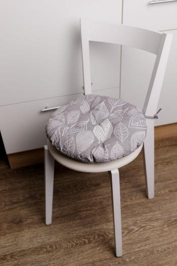 Подушка кругла для стільця Листя