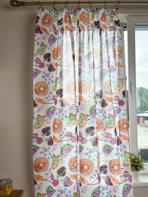 Готова гардина Violet cherries