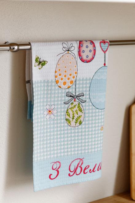 Пасхальное вафельное полотенце Happy Easter