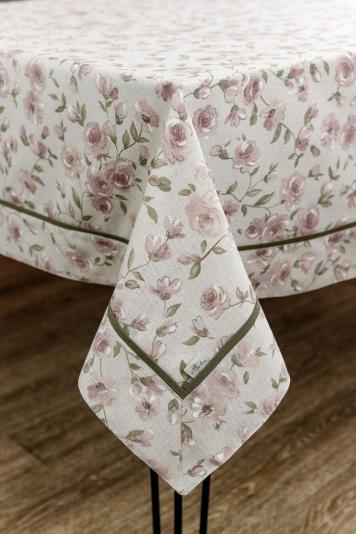Cкатертина на стіл Тереза Квіточки з кантом Cкатертина на стіл Тереза Квіточки з кантом