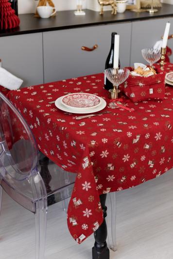 Новорічна скатертина на стіл Дзвіночки