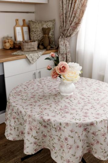 Кругла скатертина на стіл Тереза Квітка