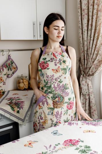 Гобеленовий фартух жіночий Лавандове поле Гобеленовий фартух жіночий Лавандове поле