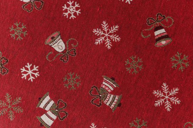 Набір новорічних серветок для сервірування Дзвіночки на червоному