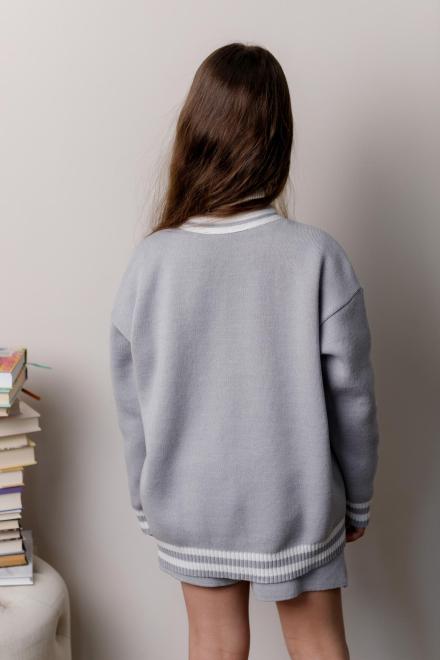 Дитячий кардиган зі смужкою сірий